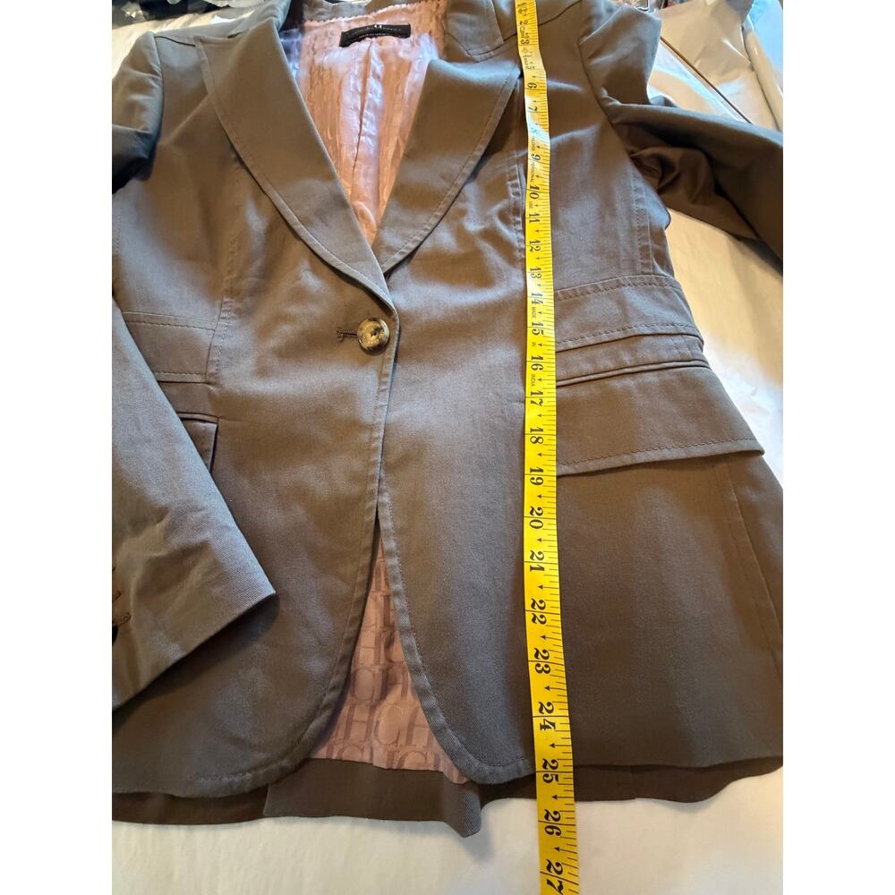 Carolina Herrera Cotton Blend Brown Blazer Size 12 - Picture 10 of 11